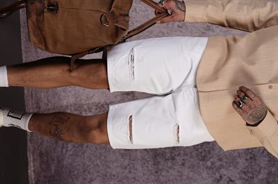 Regular Kalıp Sökük Erkek Kot Şort