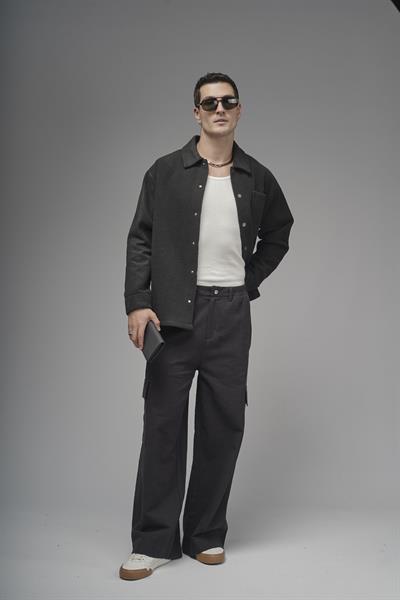 Regular Kalıp Tek Cepli Erkek Peluş Gömlek