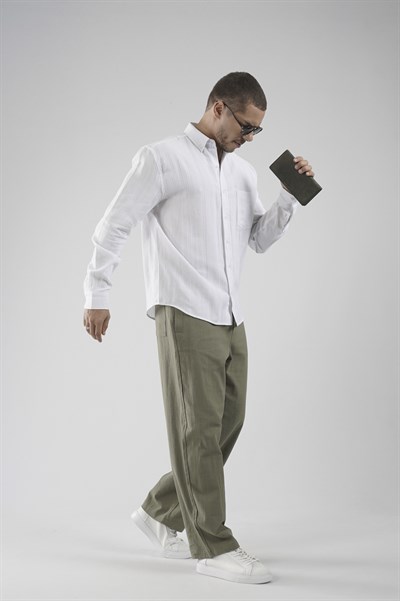 Regular Kalıp Tek Cepli Müslin Erkek Gömlek