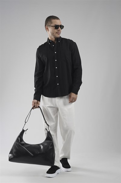 Regular Kalıp Tek Cepli Müslin Erkek Gömlek