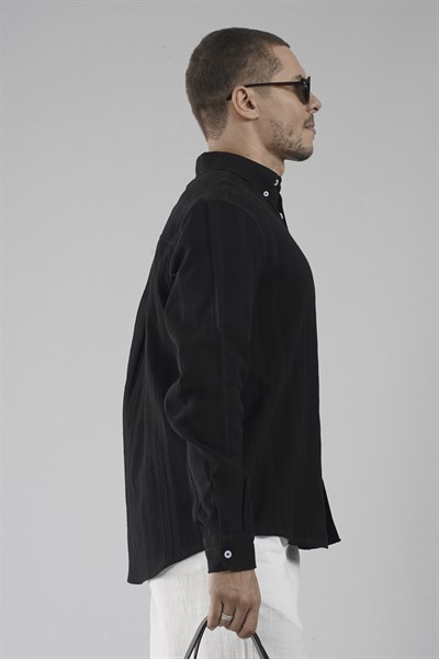 Regular Kalıp Tek Cepli Müslin Erkek Gömlek