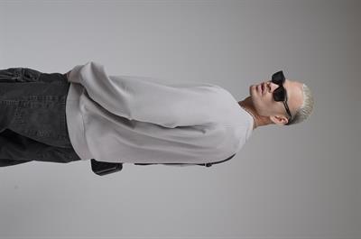 Ribanalı Yaka Reglan Kol Baskılı Oversize Kalıp Sweat