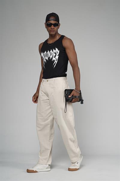 Şalvar Kesim Pileli Keten Pantolon