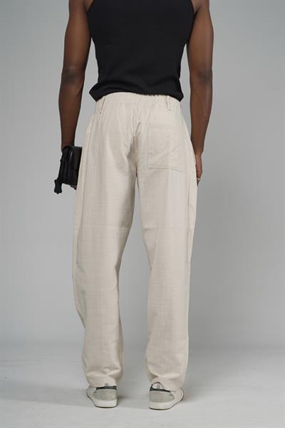 Şalvar Kesim Pileli Keten Pantolon