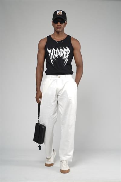 Şalvar Kesim Pileli Keten Pantolon