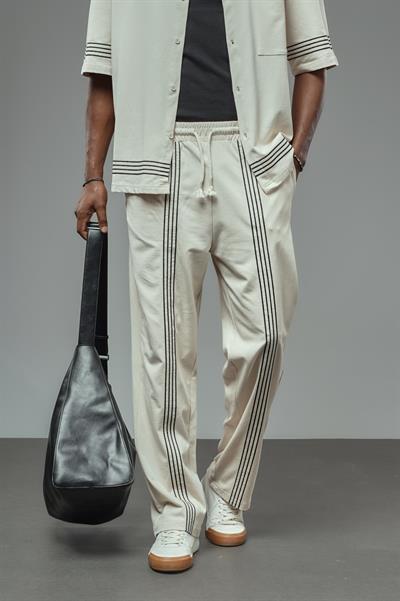 Şeritli Oversize Kalıp Alt Üst Takım