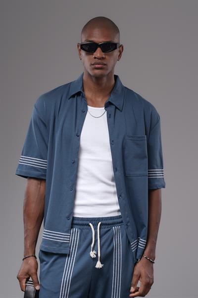 Şeritli Oversize Kalıp Alt Üst Takım