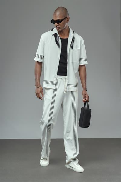 Şeritli Oversize Kalıp Alt Üst Takım