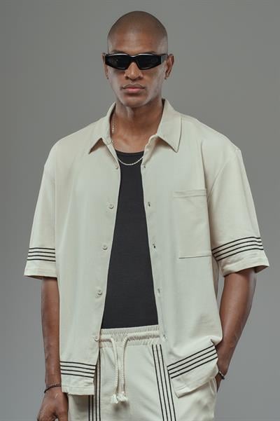 Şeritli Oversize Kalıp Alt Üst Takım