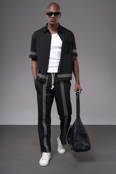 Şeritli Oversize Kalıp Alt Üst Takım