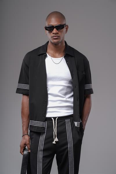 Şeritli Oversize Kalıp Alt Üst Takım