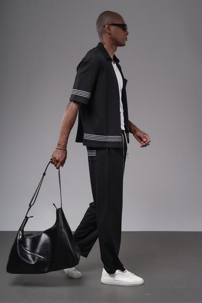 Şeritli Oversize Kalıp Alt Üst Takım