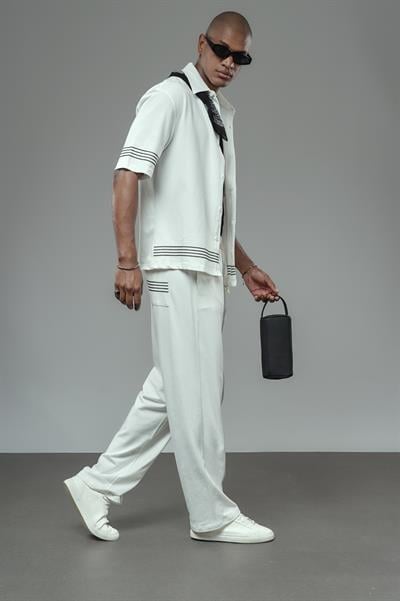 Şeritli Oversize Kalıp Alt Üst Takım