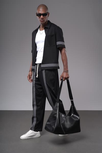 Şeritli Oversize Kalıp Alt Üst Takım