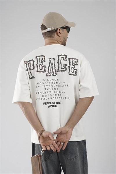 Sırtı Baskı Detaylı Double Face Oversize Kalıp Tişört