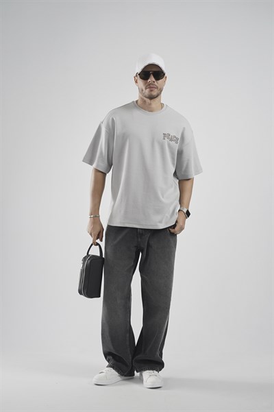 Sırtı Baskı Detaylı Double Face Oversize Kalıp Tişört