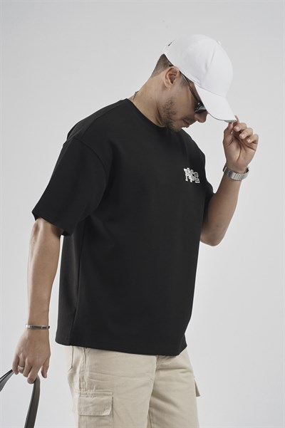 Sırtı Baskı Detaylı Double Face Oversize Kalıp Tişört