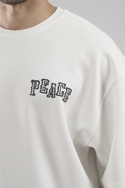 Sırtı Baskı Detaylı Double Face Oversize Kalıp Tişört