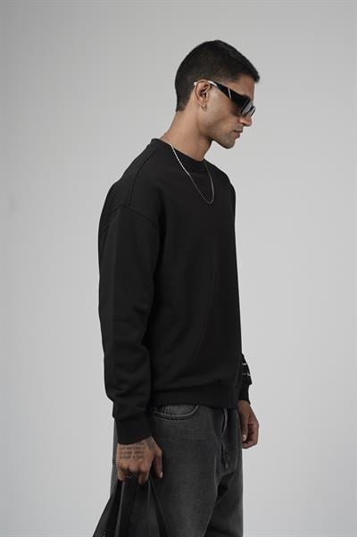 Sırtı Baskılı Oversize Kalıp Erkek Sweatshirt