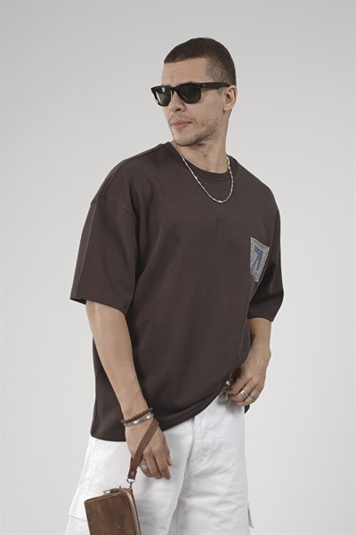 Sırtı Fileli Baskı Detaylı Erkek Oversize Kalıp Tişört