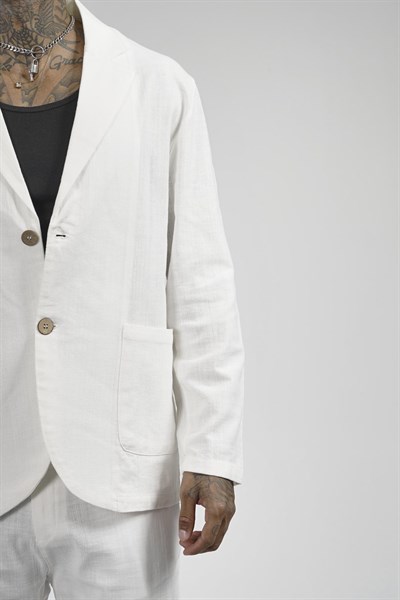 Slim Fit Kalıp Erkek Pamuklu Keten Alt Üst Takım