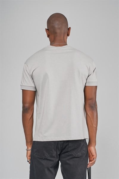 Slim Fit Kalıp Kolu Ribanalı Basic %100 Pamuklu Tişört