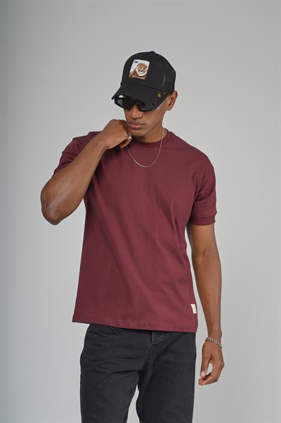 Slim Fit Kalıp Kolu Ribanalı Basic %100 Pamuklu Tişört