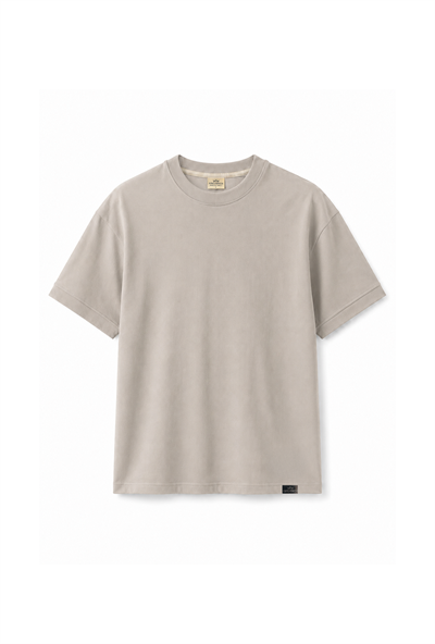 Slim Fit Kalıp Kolu Ribanalı Basic %100 Pamuklu Tişört