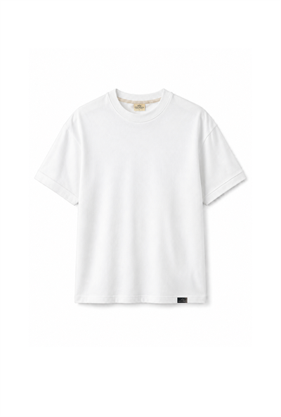 Slim Fit Kalıp Kolu Ribanalı Basic %100 Pamuklu Tişört