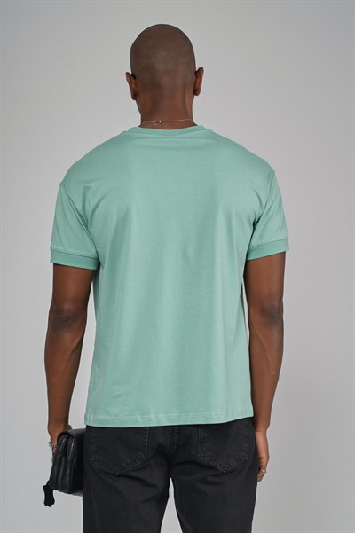 Slim Fit Kalıp Kolu Ribanalı Basic %100 Pamuklu Tişört