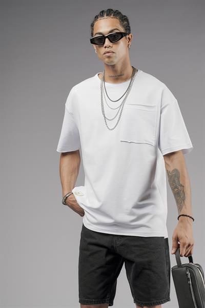 Tek Cepli Pis Yaka Oversize Kalıp Tişört