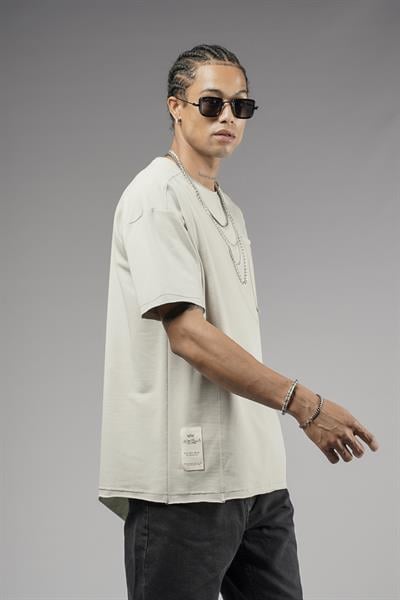 Tek Cepli Pis Yaka Oversize Kalıp Tişört