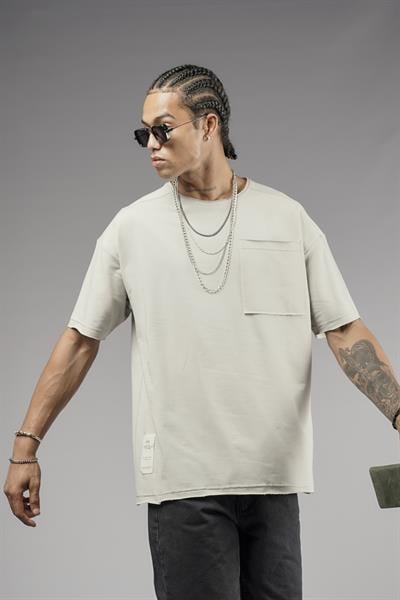 Tek Cepli Pis Yaka Oversize Kalıp Tişört