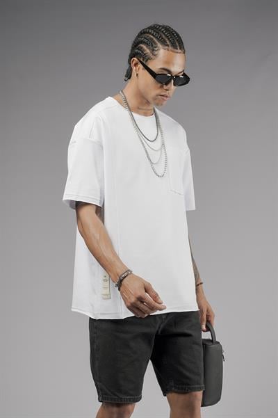 Tek Cepli Pis Yaka Oversize Kalıp Tişört