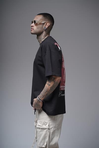 The King Of Balance Baskılı Oversize Kalıp Unisex Tişört