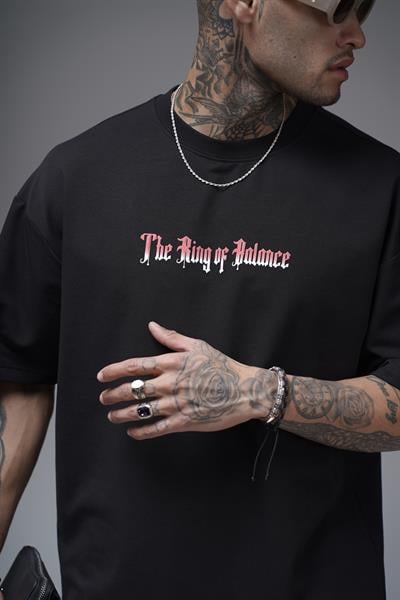 The King Of Balance Baskılı Oversize Kalıp Unisex Tişört
