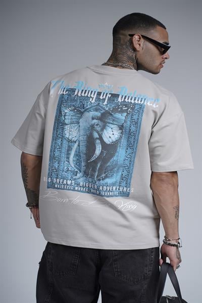 The King Of Balance Baskılı Oversize Kalıp Unisex Tişört