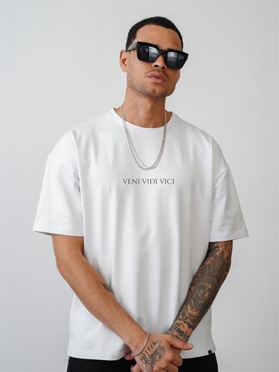 Veni Vidi Vici Baskılı Unisex Oversize Kalıp Tişört