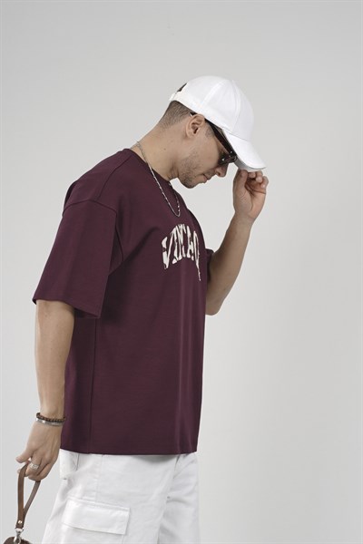 Vıntage Yazılı Bisiklet Yaka Oversize Kalıp Erkek Tişört