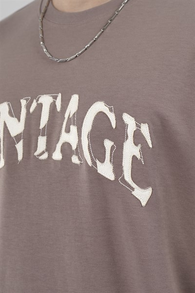 Vıntage Yazılı Bisiklet Yaka Oversize Kalıp Erkek Tişört