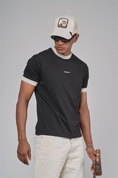 Yaka Kol Bandı Ribanalı Yarım Oversize Kalıp Tişört