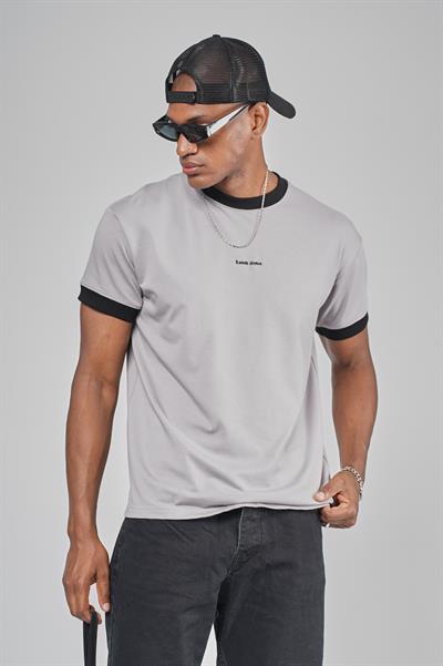 Yaka Kol Bandı Ribanalı Yarım Oversize Kalıp Tişört