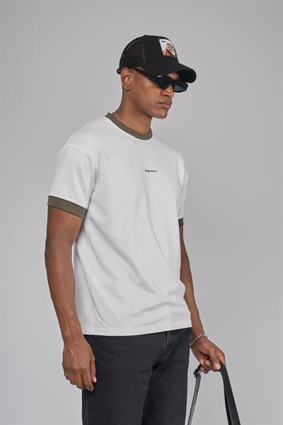 Yaka Kol Bandı Ribanalı Yarım Oversize Kalıp Tişört