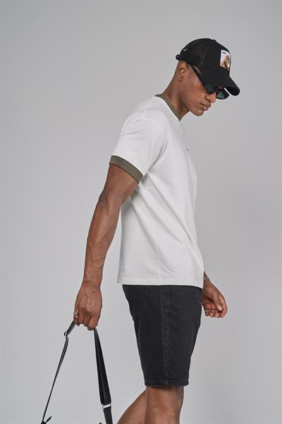 Yaka Kol Bandı Ribanalı Yarım Oversize Kalıp Tişört