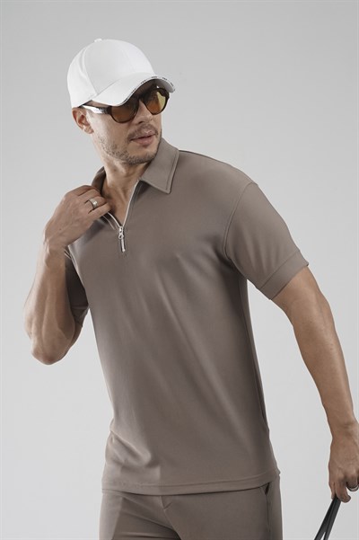 Yakası Fermuarlı Regular Kalıp Pantolon Tişört Alt Üst Takım