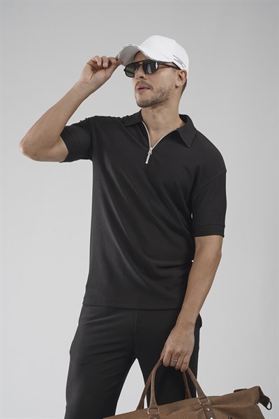 Yakası Fermuarlı Regular Kalıp Pantolon Tişört Alt Üst Takım