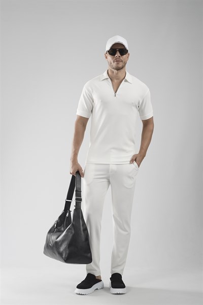 Yakası Fermuarlı Regular Kalıp Pantolon Tişört Alt Üst Takım