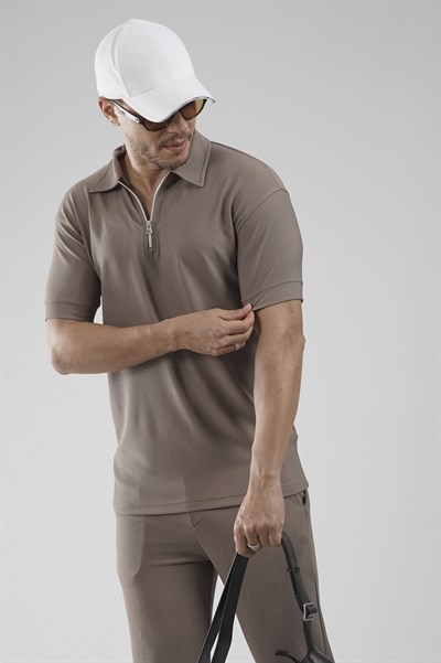 Yakası Fermuarlı Regular Kalıp Pantolon Tişört Alt Üst Takım