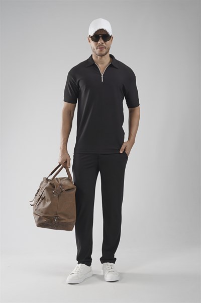 Yakası Fermuarlı Regular Kalıp Pantolon Tişört Alt Üst Takım