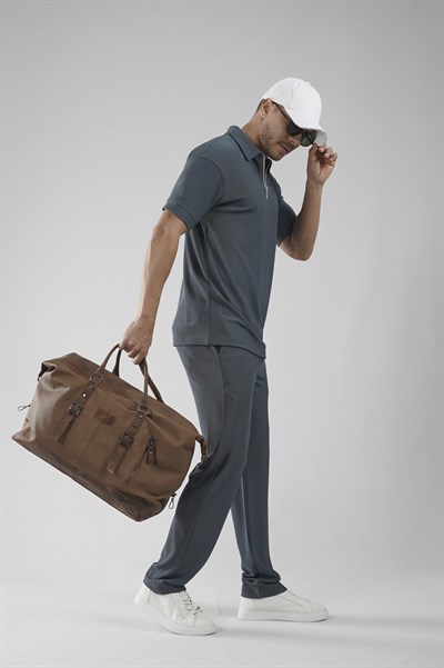 Yakası Fermuarlı Regular Kalıp Pantolon Tişört Alt Üst Takım